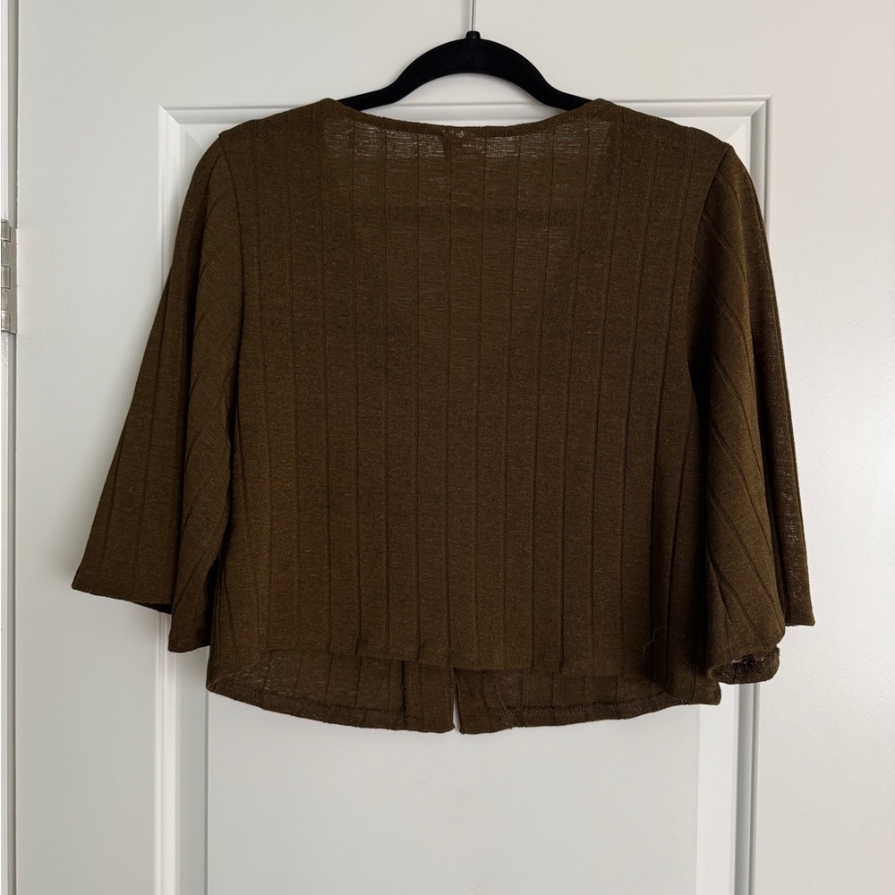 H&M Brown Ribbed Button-Up Top - Picture 5 of 5